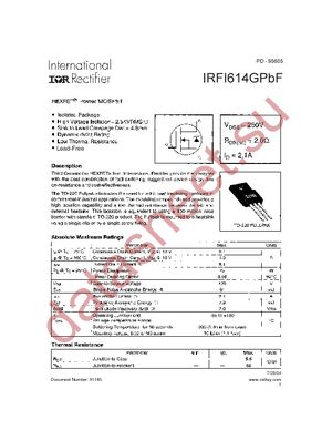 IRFI614GPBF datasheet  